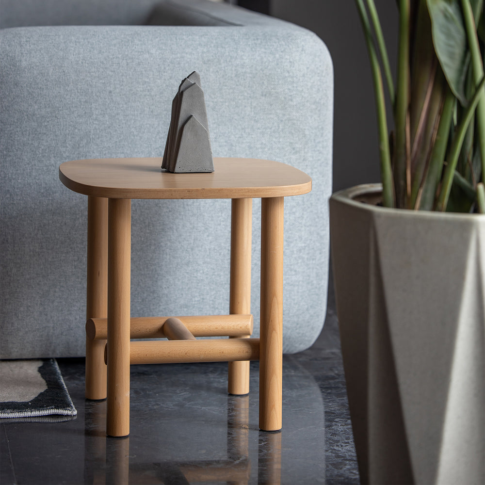 Scandinavian beech wood side table hilda primary product view.