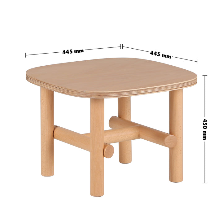 Scandinavian beech wood side table hilda size charts.