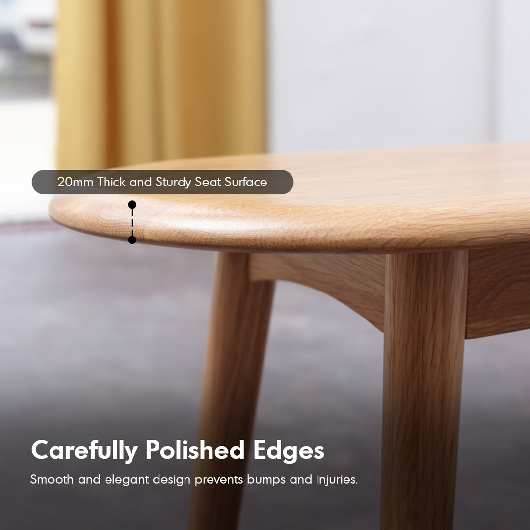 Scandinavian oak wood dining bench arc situational feels.