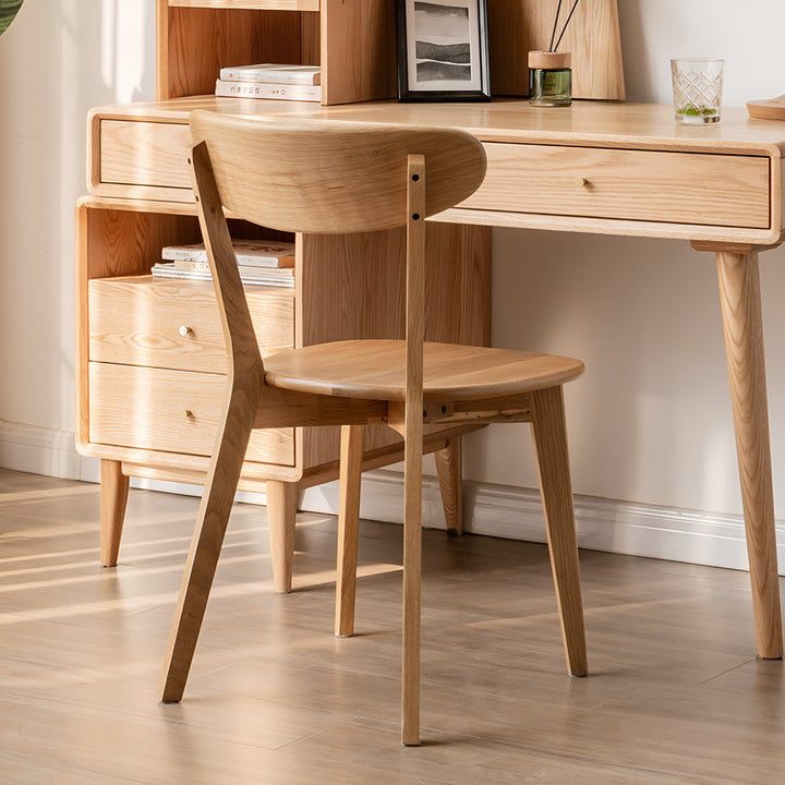 Scandinavian oak wood dining chair elm detail 2.