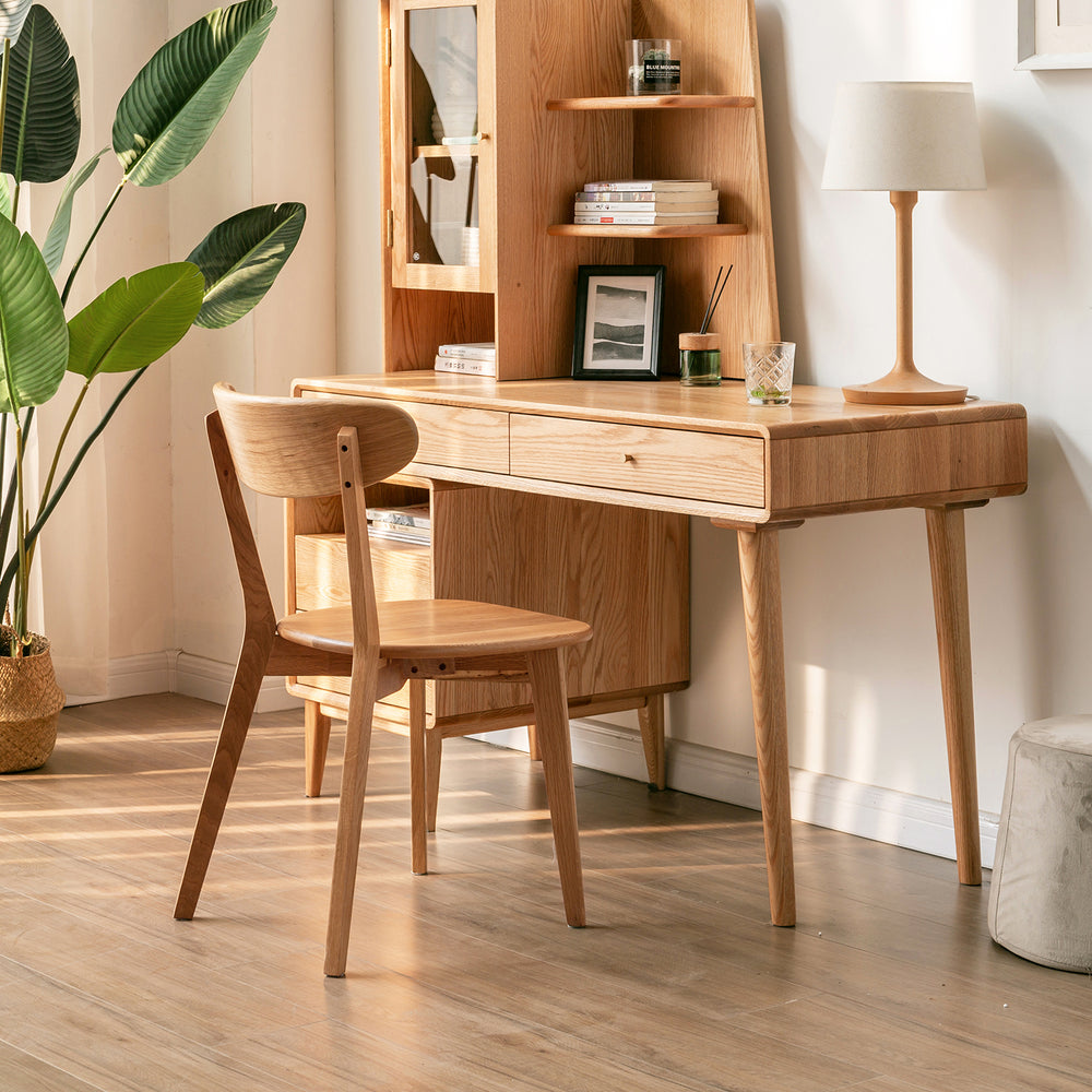 Scandinavian oak wood dining chair elm primary product view.