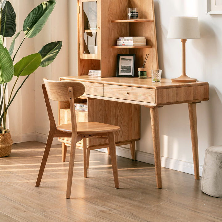 Scandinavian oak wood dining chair elm primary product view.