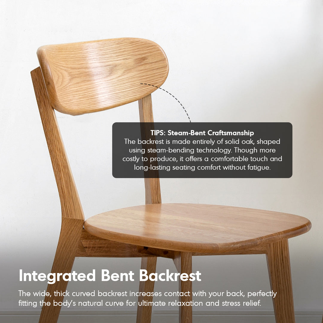 Scandinavian oak wood dining chair elm with context.