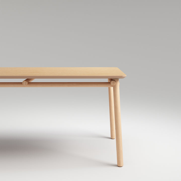 Scandinavian oak wood dining table beem environmental situation.