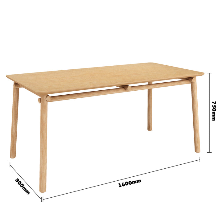 Scandinavian oak wood dining table beem size charts.