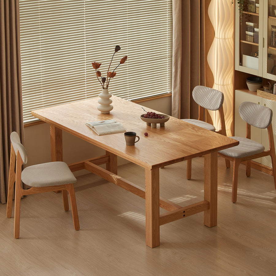 Scandinavian oak wood dining table haven primary product view.