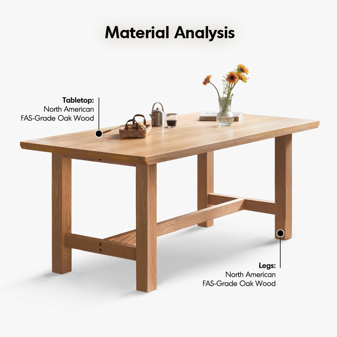 Scandinavian oak wood dining table haven detail 5.