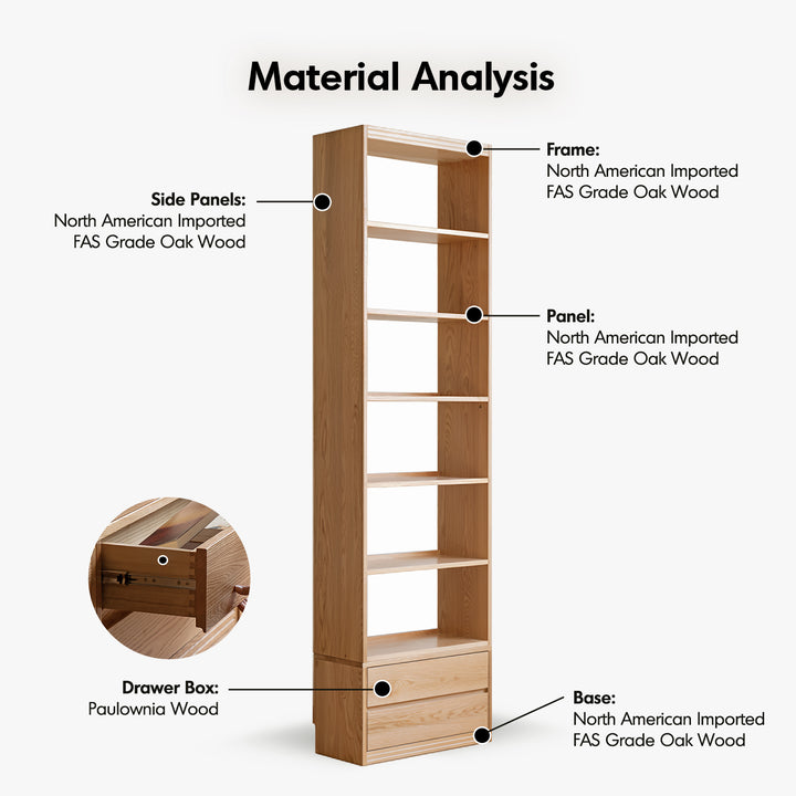 Scandinavian oak wood display shelf bookshelf shelfix layered structure.