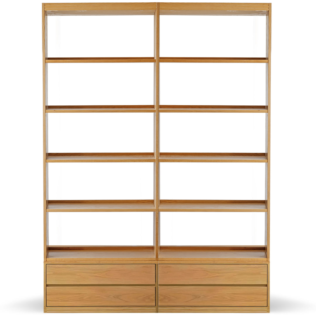 Scandinavian oak wood display shelf bookshelf shelfix detail 2.