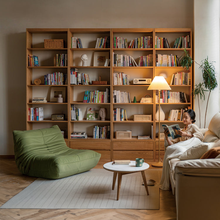 Scandinavian Oak Wood Bookshelf SHELFIX Good to Know Preview-1