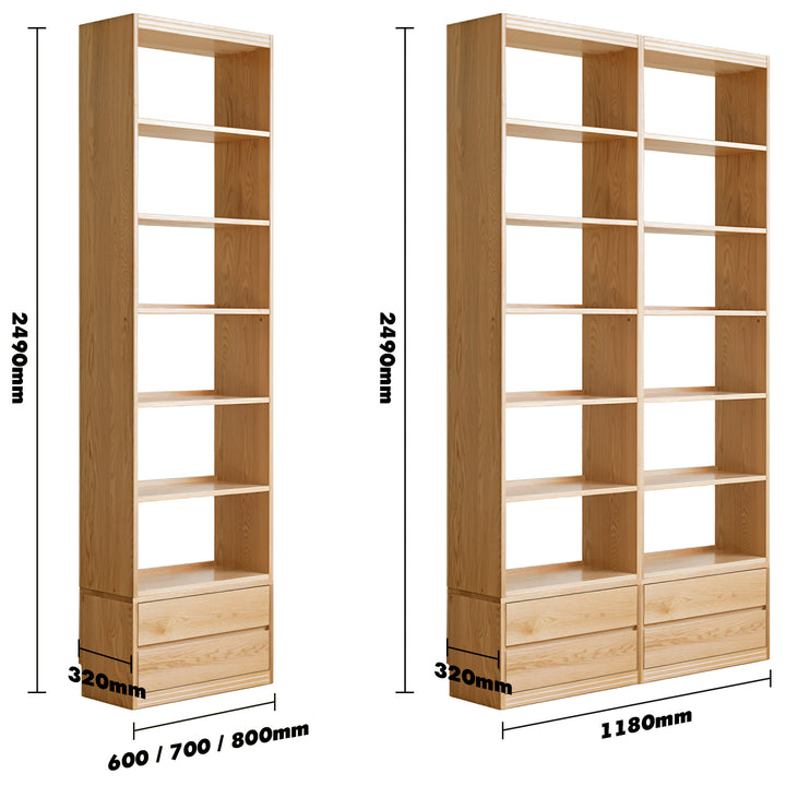 Scandinavian oak wood display shelf bookshelf shelfix color swatches.