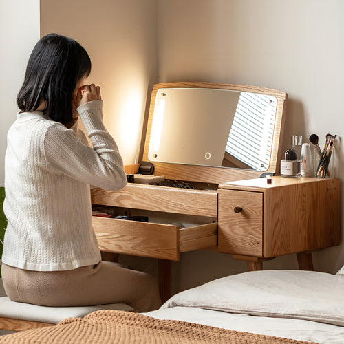 Scandinavian Oak Wood Dressing Table AURA Good to Know Preview-1