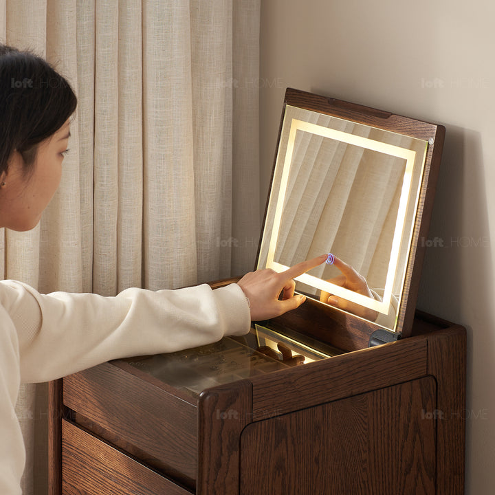 Scandinavian Oak Wood Dressing Table CLASSIC GLAM