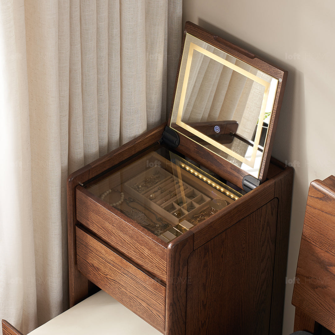 Scandinavian Oak Wood Dressing Table CLASSIC GLAM