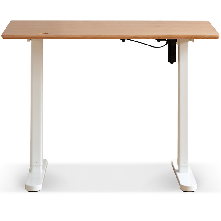 Scandinavian oak wood electric height adjustable slim study table slimlift detail 3.