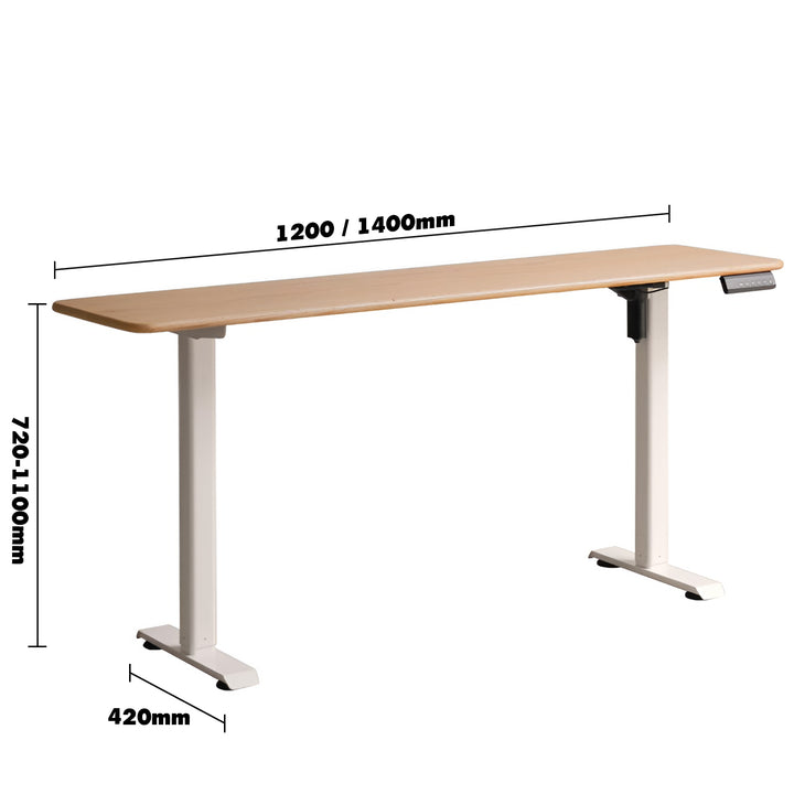 Scandinavian oak wood electric height adjustable slim study table slimlift size charts.