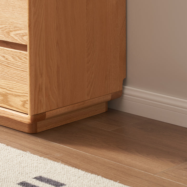 Scandinavian oak wood extendable dressing table with chest of drawers blend detail 5.