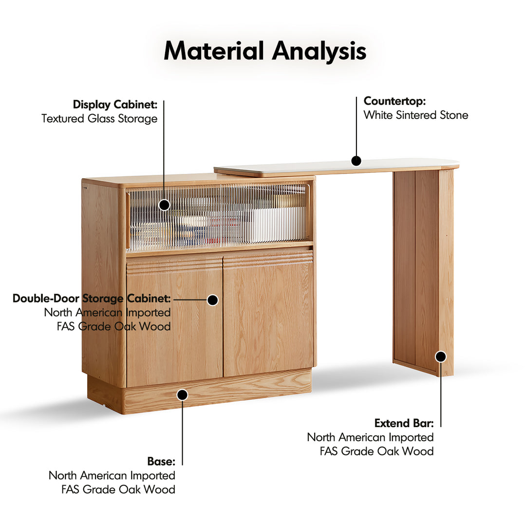 Scandinavian oak wood extendable storage bar table expandi detail 8.