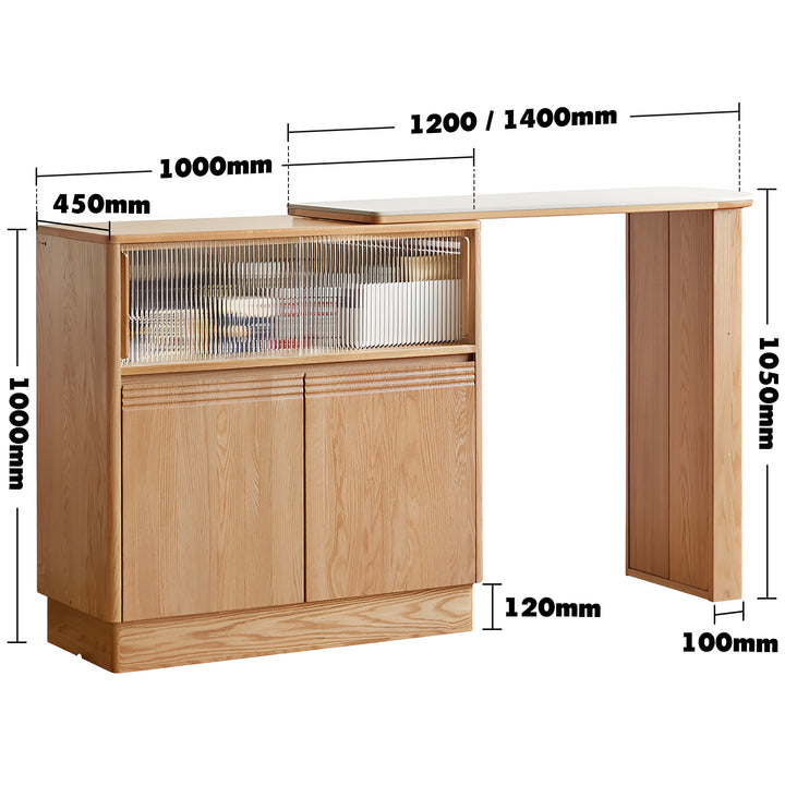 Scandinavian oak wood extendable storage bar table expandi size charts.