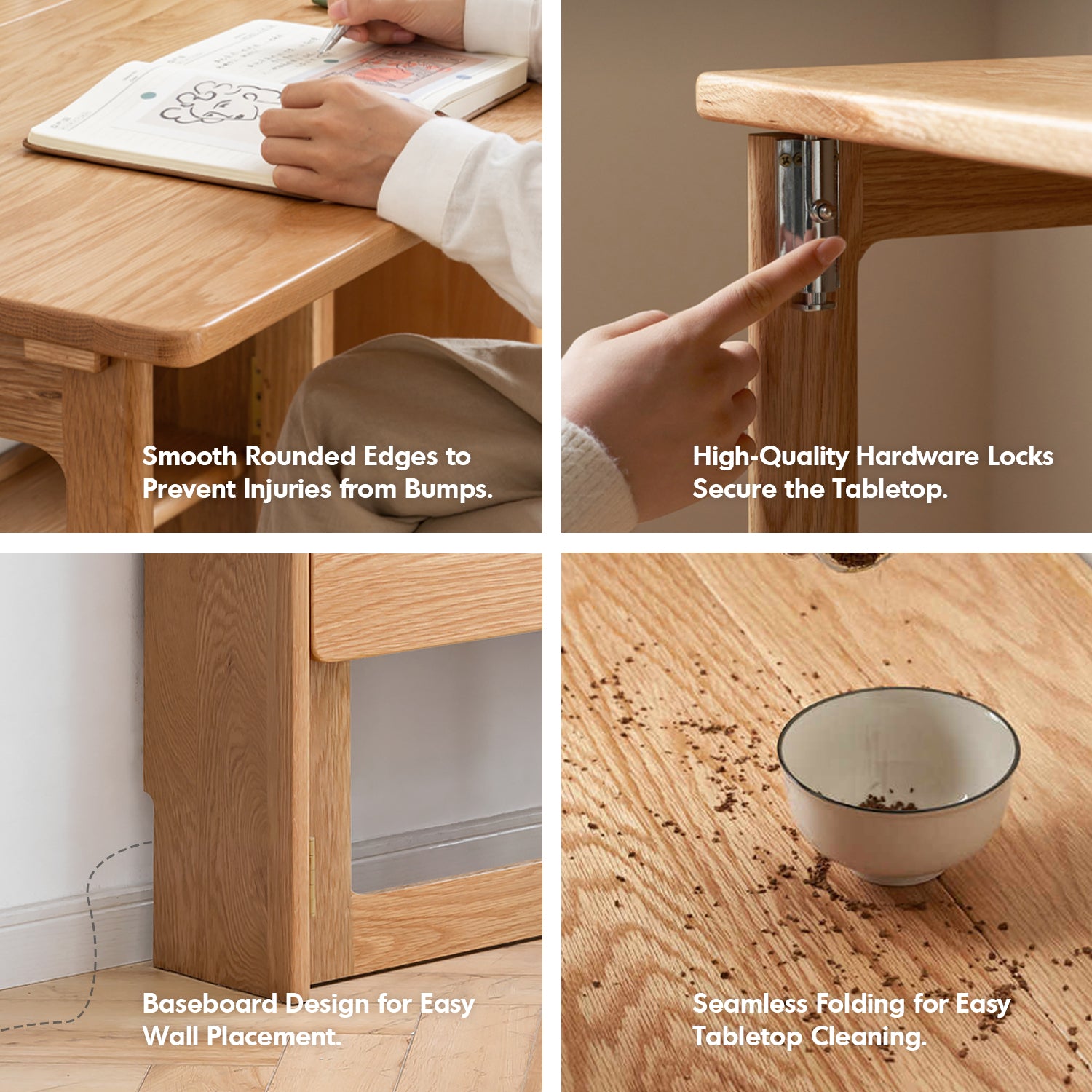 Scandinavian Oak Wood Extendable Study Table JORA – LOFT HOME