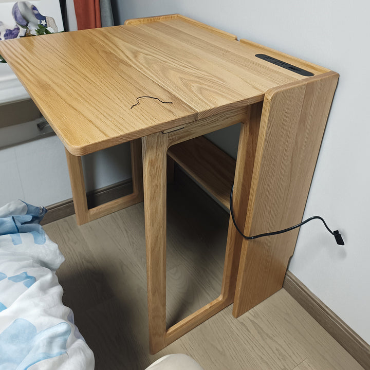 Scandinavian oak wood extendable study table jora detail 6.