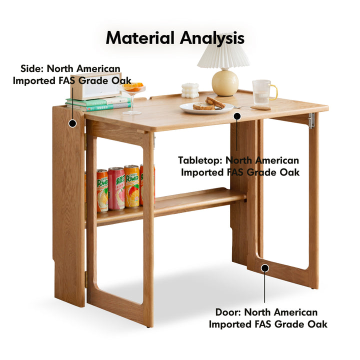 Scandinavian oak wood extendable study table jora detail 7.