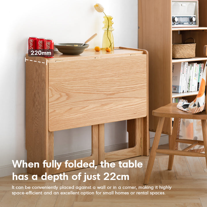 Scandinavian oak wood extendable study table jora with context.