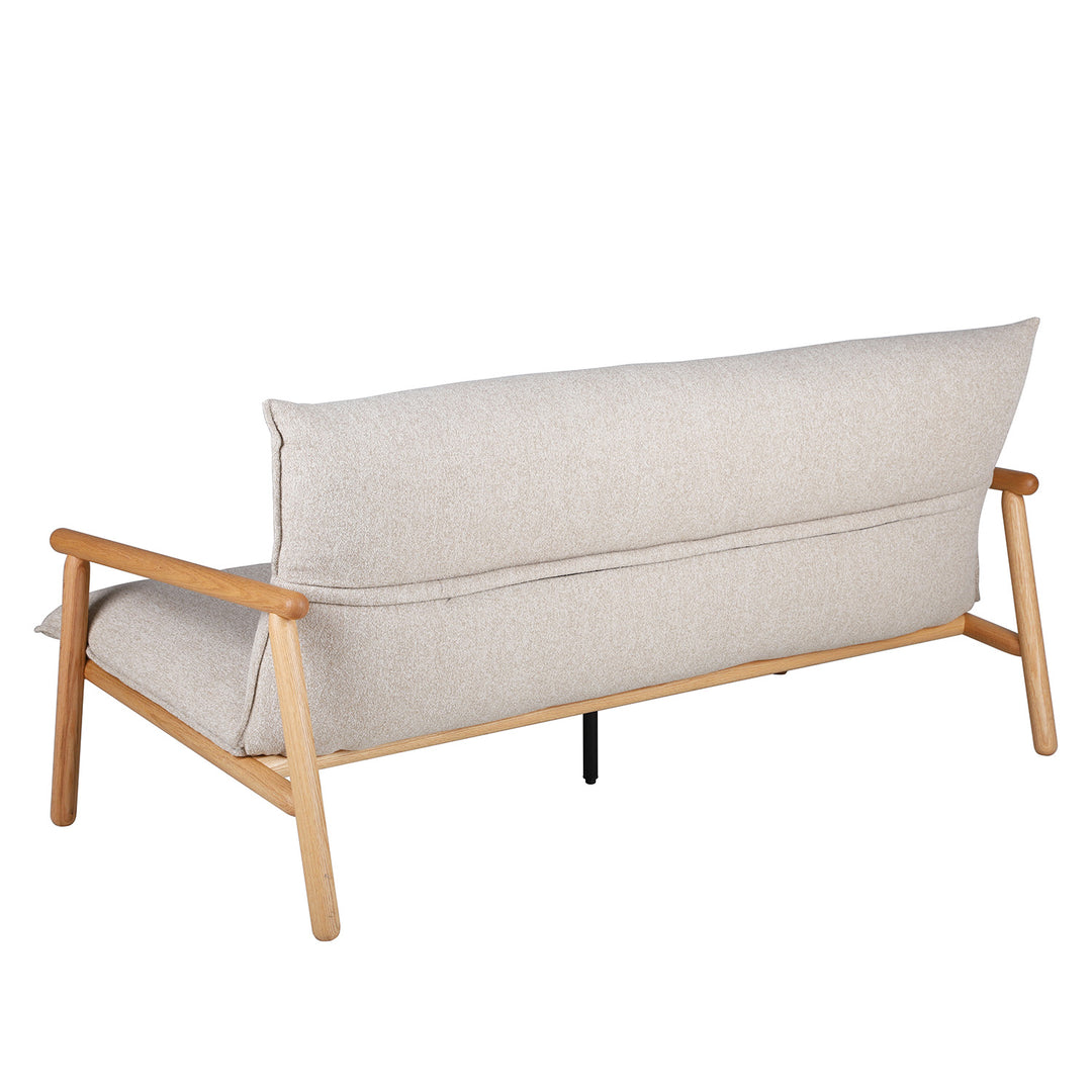 Scandinavian oak wood fabric 2 seater sofa may conceptual design.