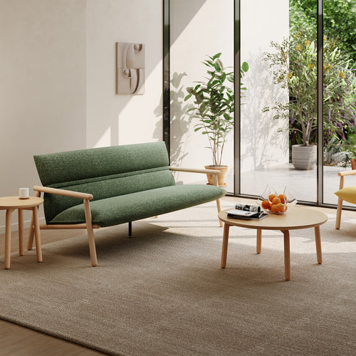 Scandinavian Oak Wood Fabric 2 Seater Sofa MAY Good to Know Preview-1