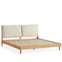 Scandinavian Oak Wood Fabric Bed RUTLAND