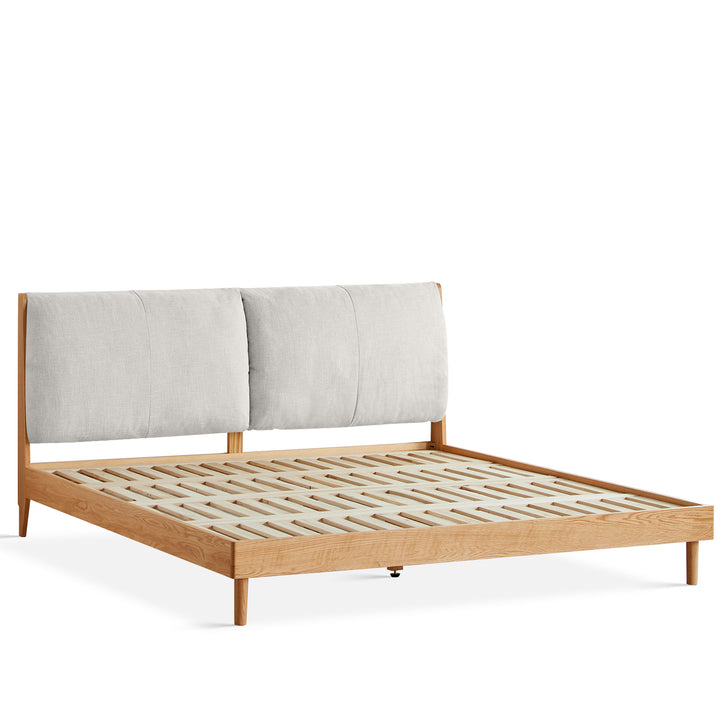 Scandinavian oak wood fabric bed rutland detail 14.