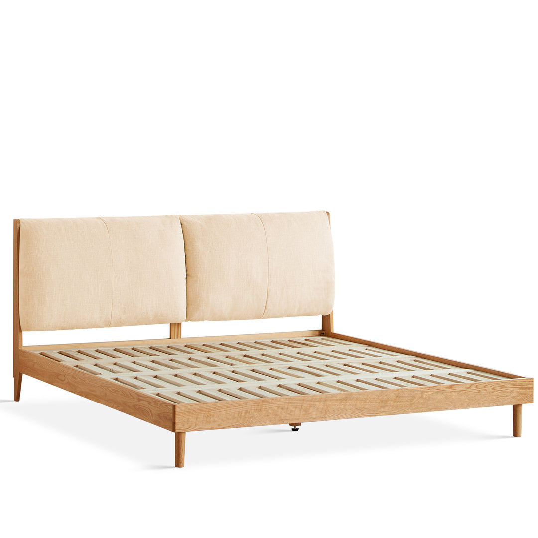 Scandinavian oak wood fabric bed rutland detail 15.