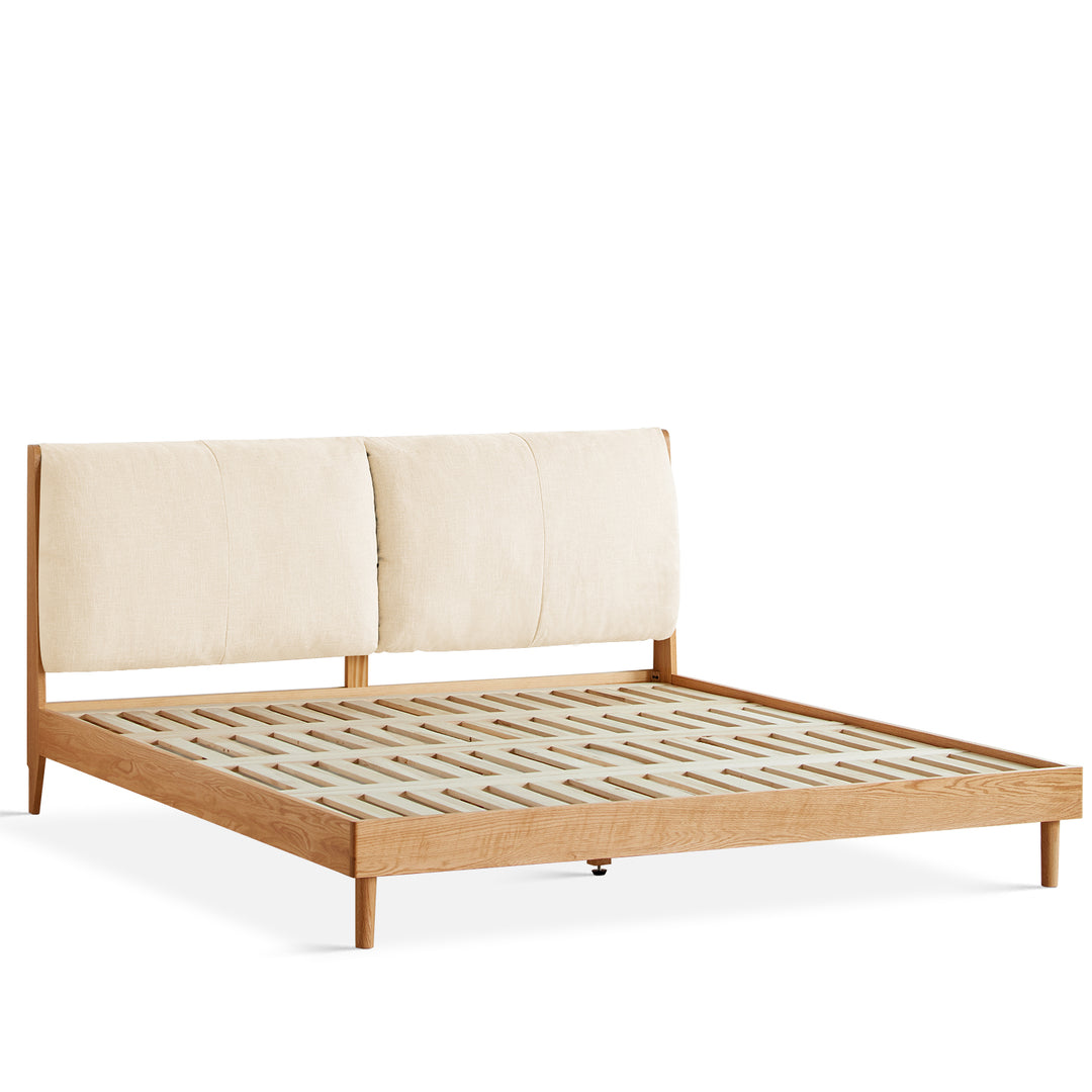 Scandinavian Oak Wood Fabric Bed RUTLAND