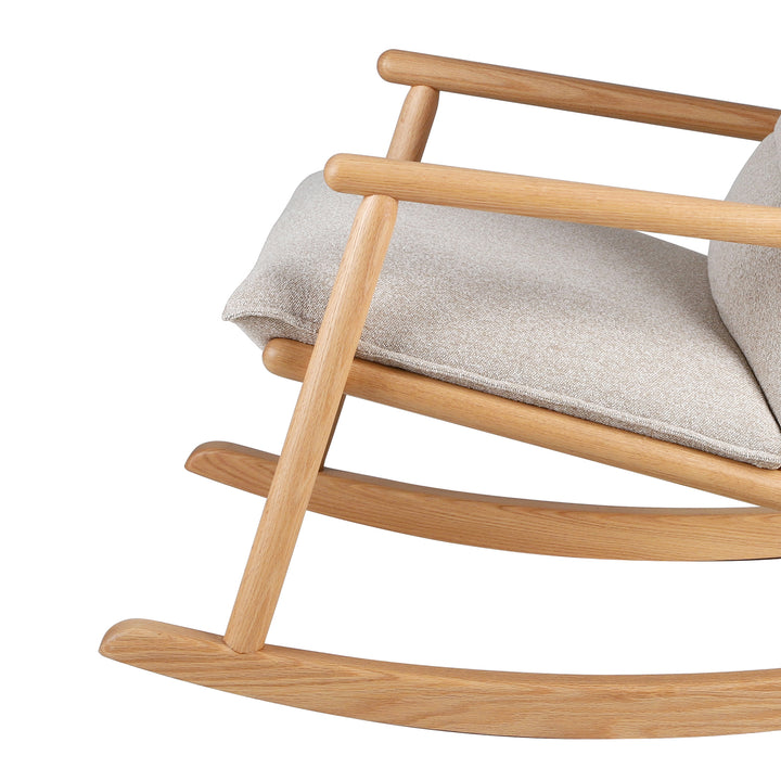 Scandinavian oak wood fabric rocking chair may environmental situation.