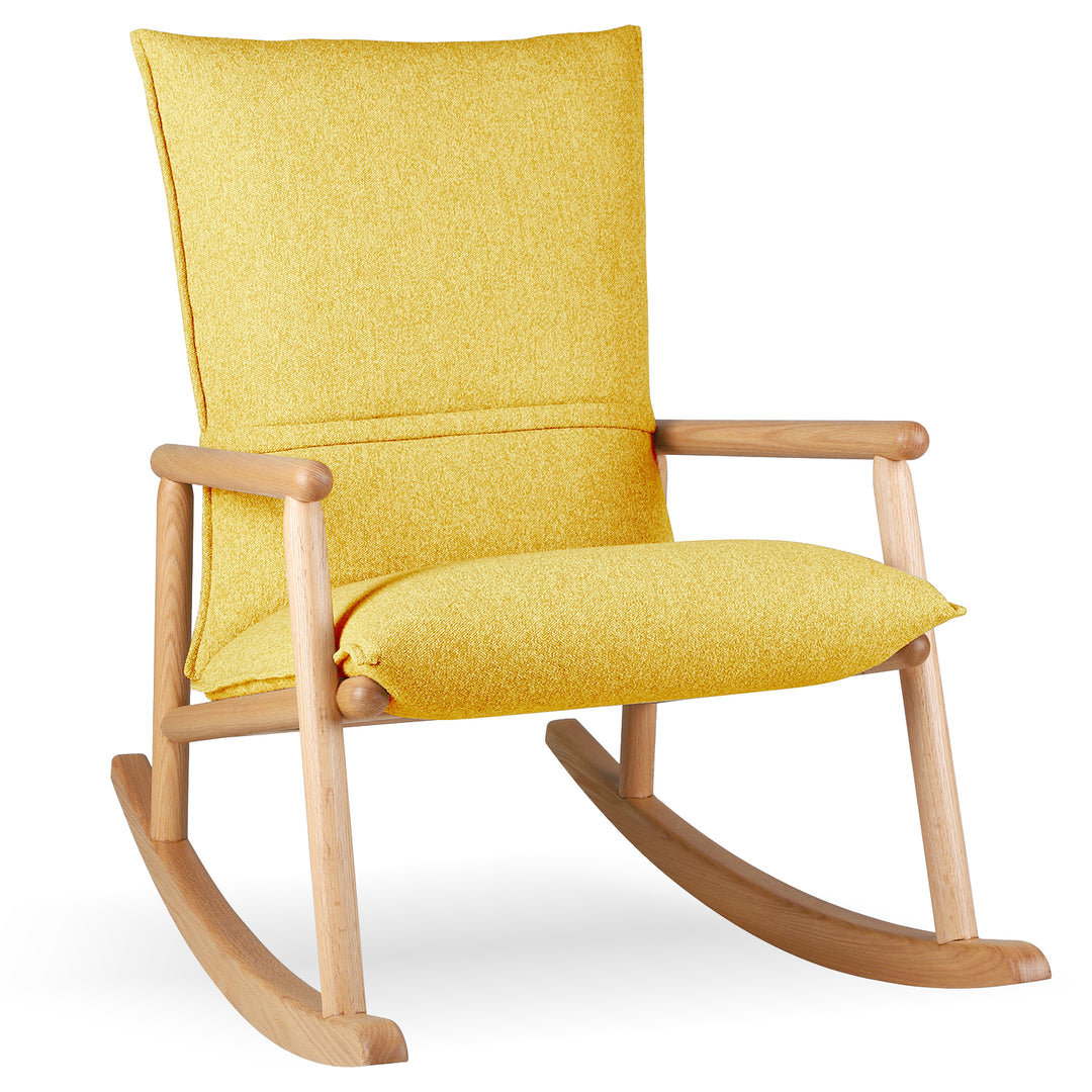 Scandinavian Oak Wood Fabric Rocking Chair MAY