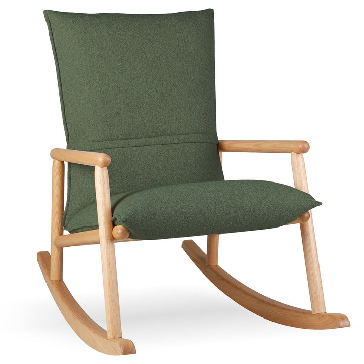 Scandinavian Oak Wood Fabric Rocking Chair MAY