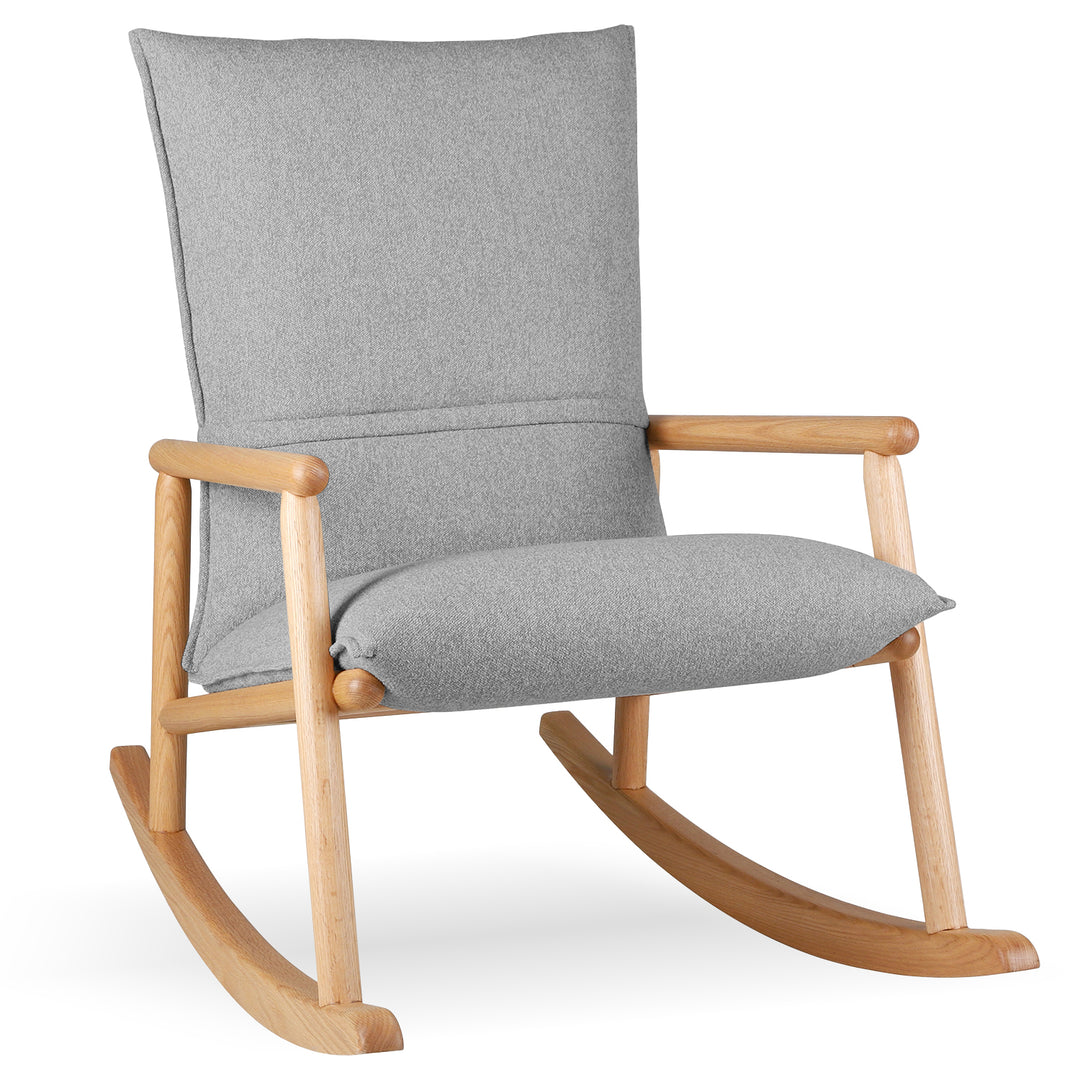 Scandinavian Oak Wood Fabric Rocking Chair MAY