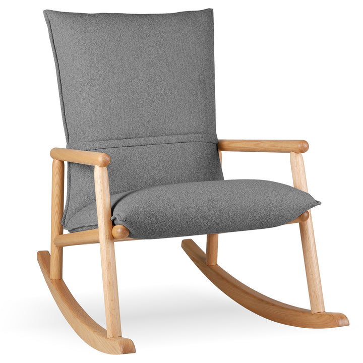 Scandinavian Oak Wood Fabric Rocking Chair MAY