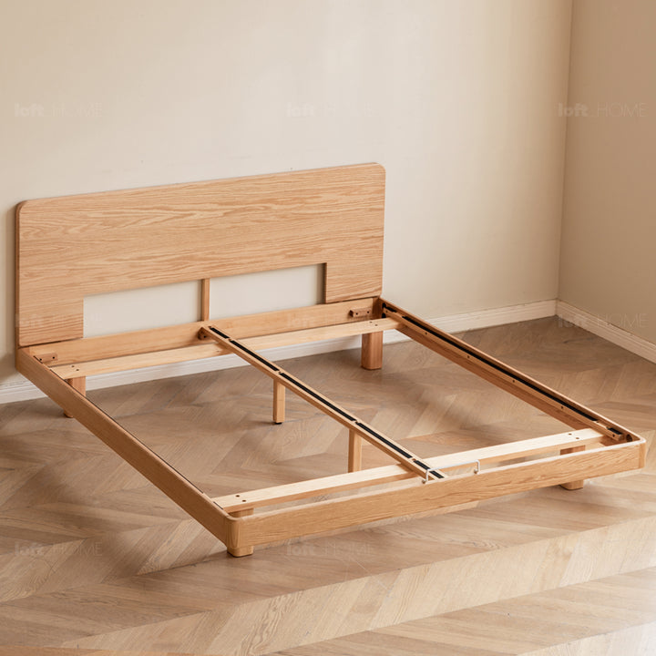 Scandinavian oak wood floating bed drift situational feels.