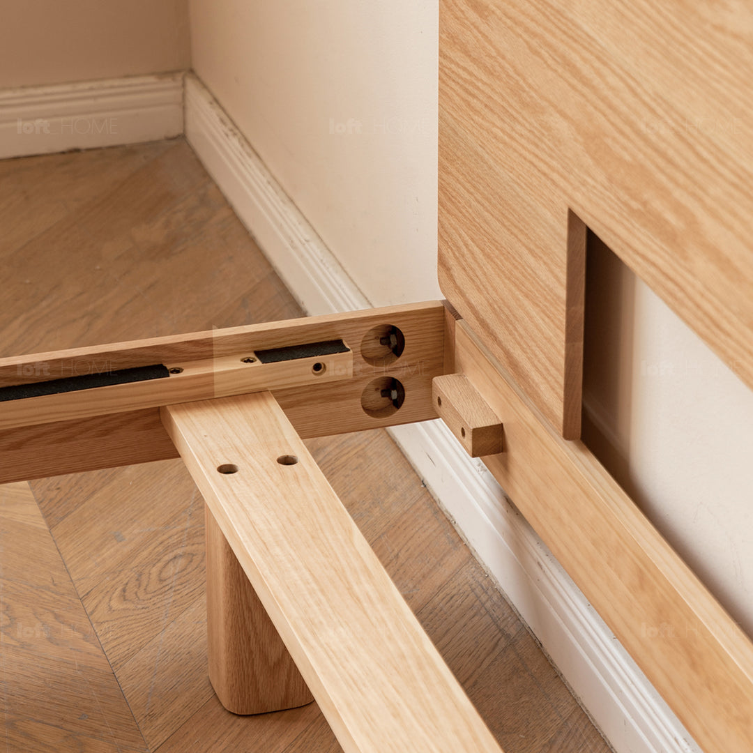 Scandinavian oak wood floating bed drift detail 1.