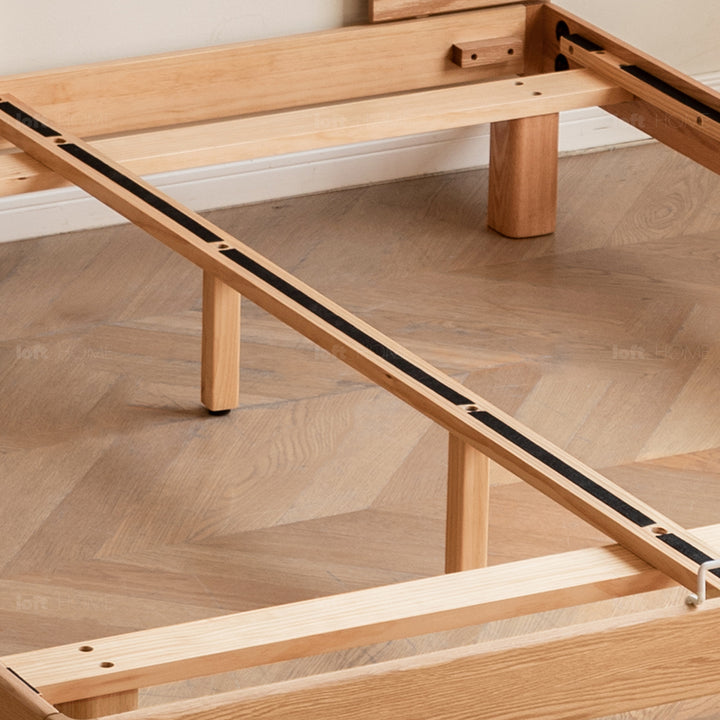 Scandinavian oak wood floating bed drift detail 2.