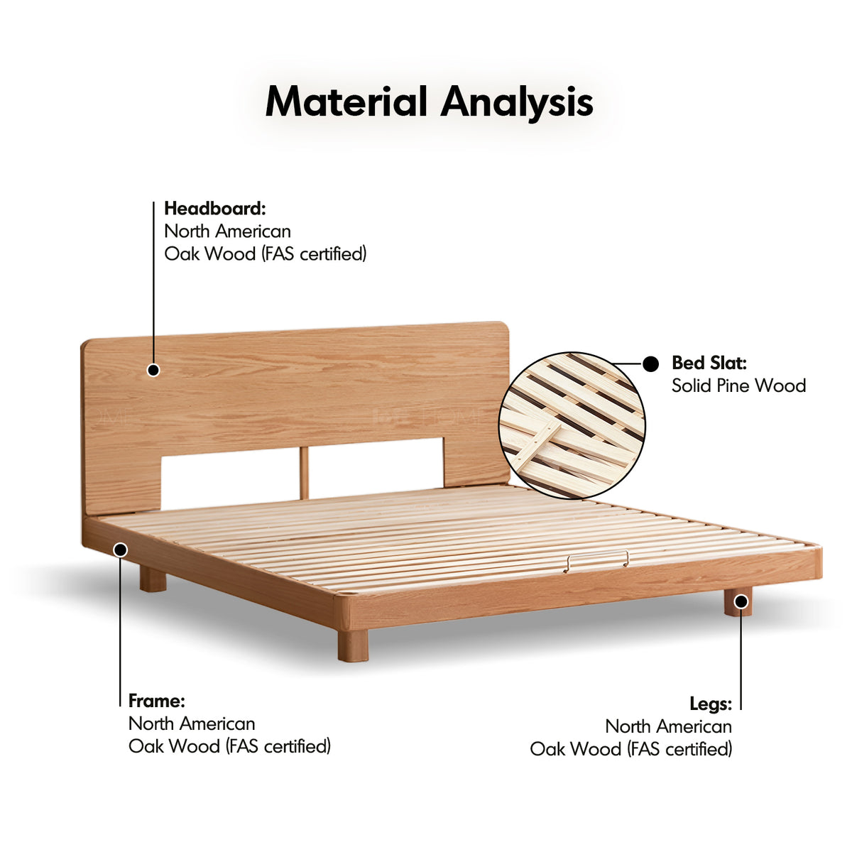 Scandinavian oak wood floating bed drift detail 2.