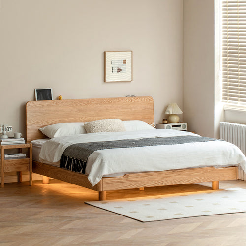 Scandinavian Oak Wood Floating Bed GLIDE Good to Know Preview-1