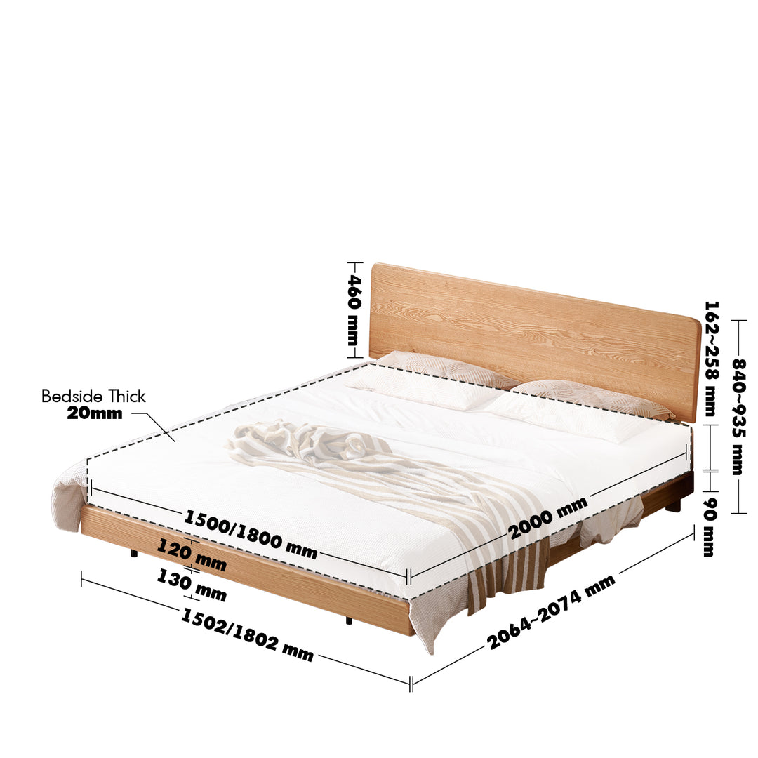 Scandinavian oak wood headboard adjustable bed nora size charts.