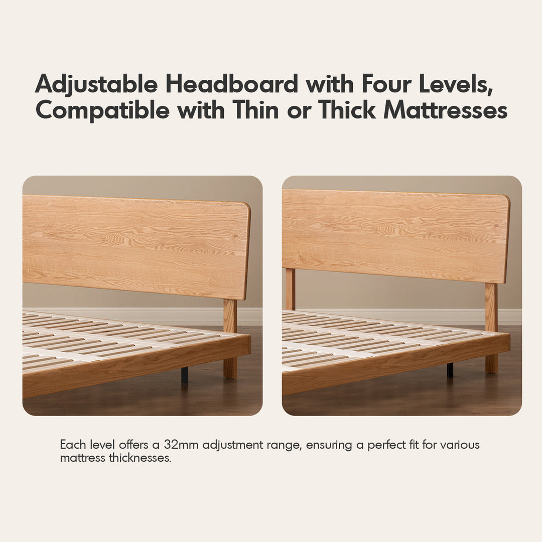 Scandinavian oak wood headboard adjustable bed nora environmental situation.