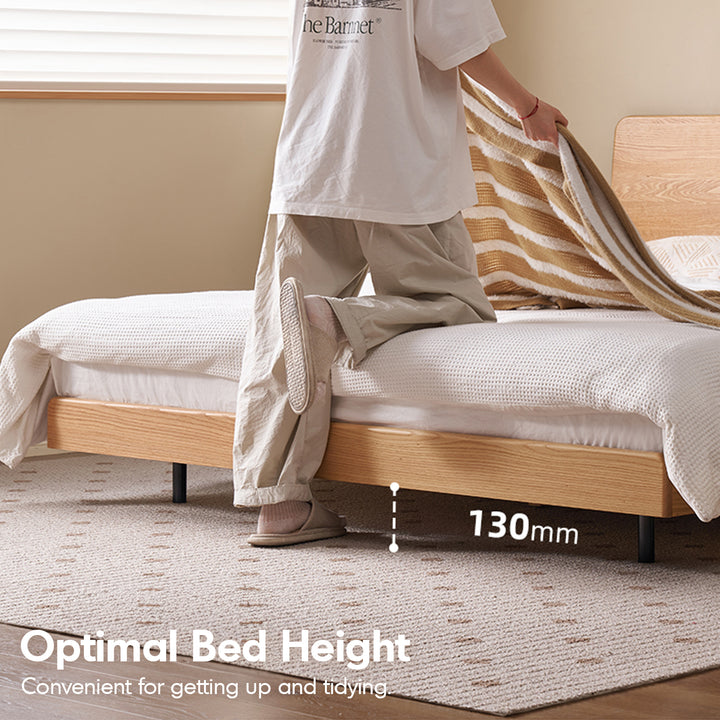 Scandinavian oak wood headboard adjustable bed nora detail 5.