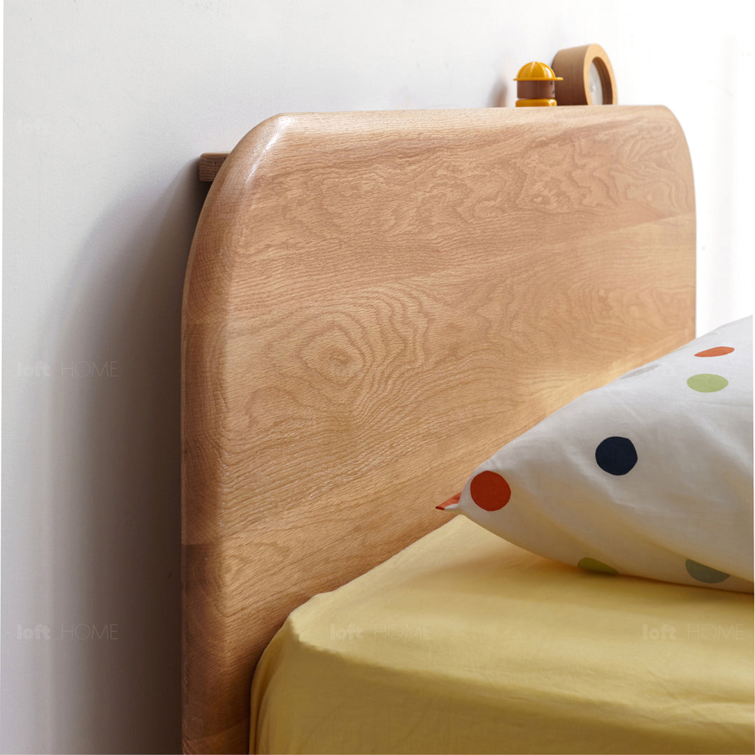 Scandinavian oak wood kids bed peblo conceptual design.