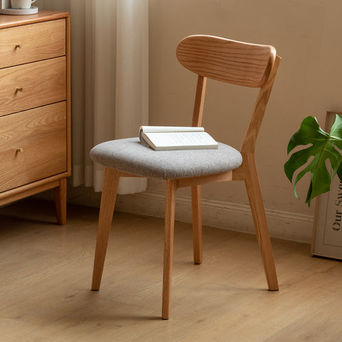 Scandinavian Oak Wood Mixed Weave Fabric Cover Removable Dining Chair BREEZE Good to Know Preview-1