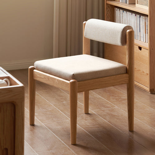 Scandinavian Oak Wood Mixed Weave Fabric Dining Chair PILLAR Good to Know Preview-1
