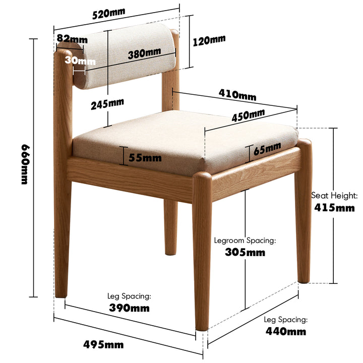 Scandinavian oak wood mixed weave fabric dining chair pillar size charts.